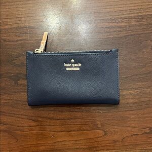 Kate Spade Midnight Blue Wallet with Gold Details